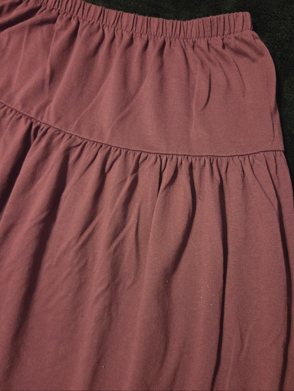 Roaman's Casual Comfortable Elastic Waist Birgundy Midi Skirt Women's Large - Picture 2 of 7
